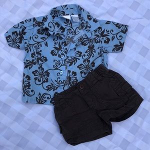 Hawaiian Baby Shirt & Shorts Outfit